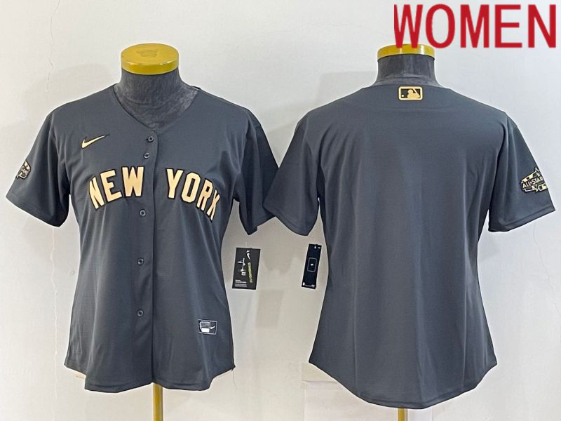 Women New York Yankees Blank Grey 2022 All Star Game Nike MLB Jersey->women mlb jersey->Women Jersey